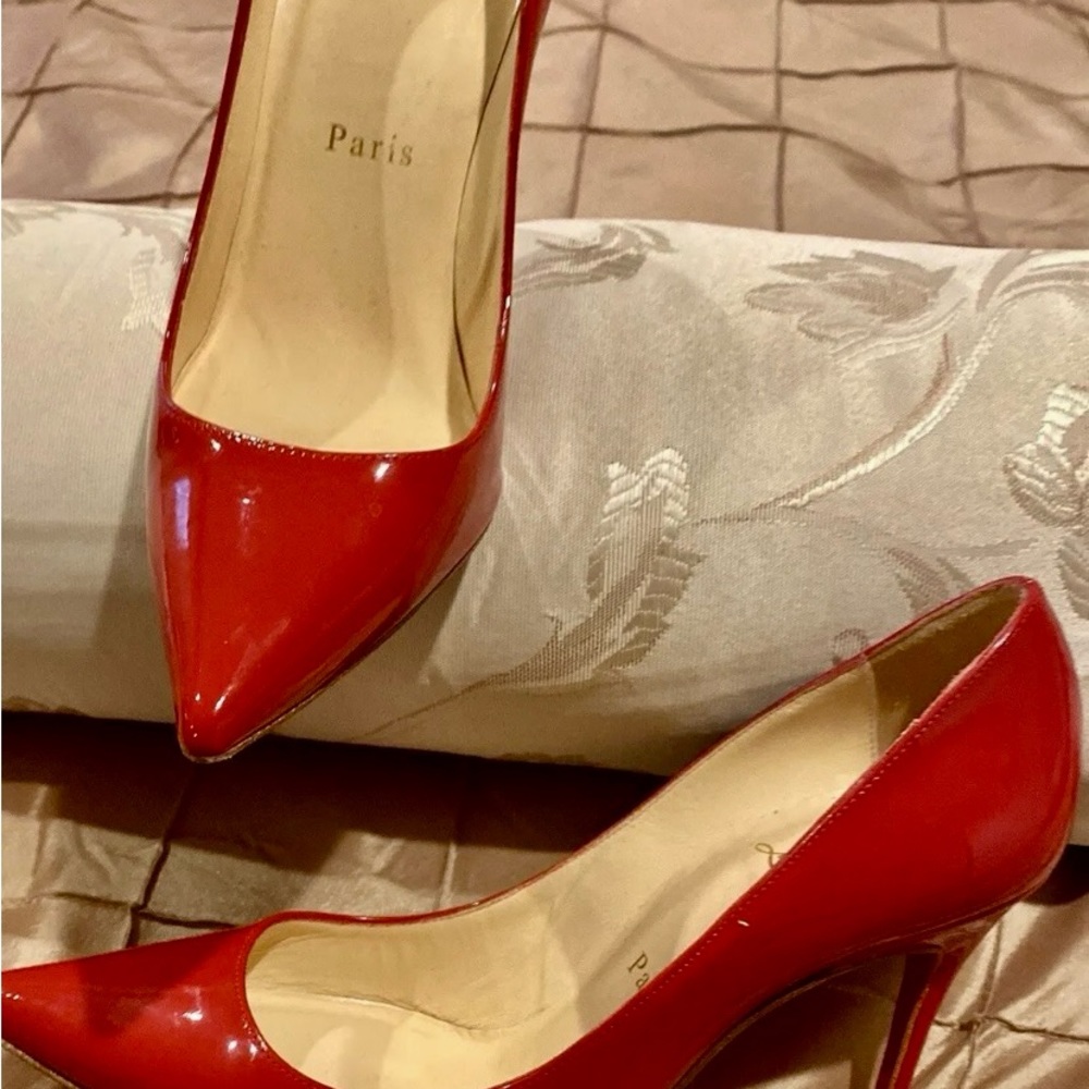 CHRISTIAN LOUBOUTIN fabulous red patent leather stiletto, excellent condition - Picture 3 of 16